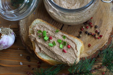 Sandwich with pate and herbs