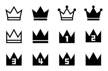 色々な王冠のアイコンセット