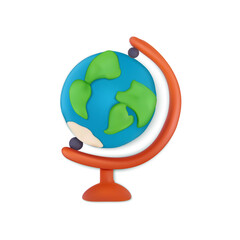 Plasticine School Globe Vector Illustration