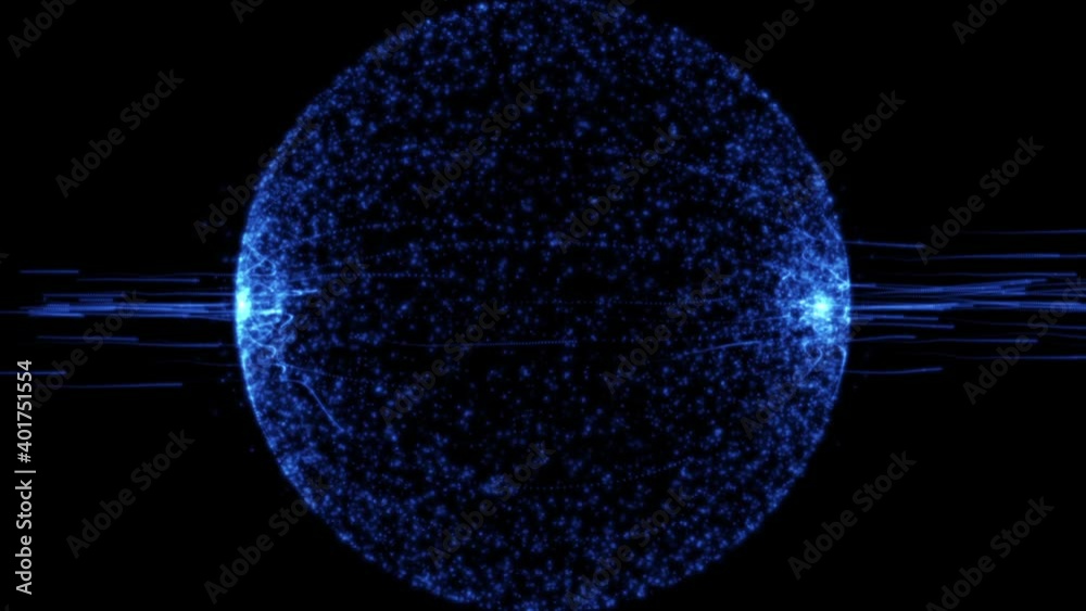 Canvas Prints isolated black background. close-up of a blue planet glowing and rotating around its axis in a galac