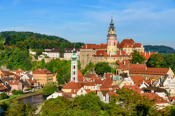 Fototapeta premium Český Krumlov Castle and Tower in the Czech Republic