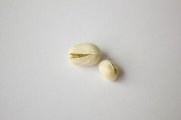 Pile of Pistachios isolated on white background. 