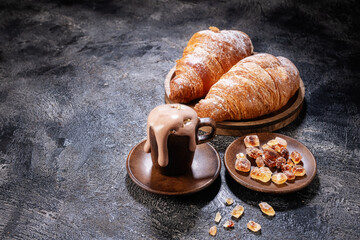 Hot chocolate and croissants