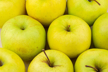 Multitude of yellow colored apples