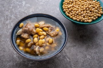 A bowl of nutritious and delicious soy pork bone soup