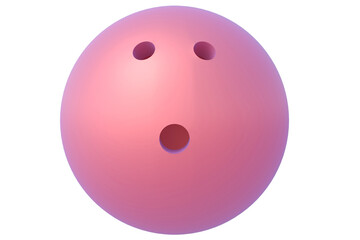 Red bowling ball isolated on white background. Active sport. Hobby and leisure. Competition and championship. 3d rendering