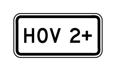 HOV lane, 2 or more persons per vehicle road sign