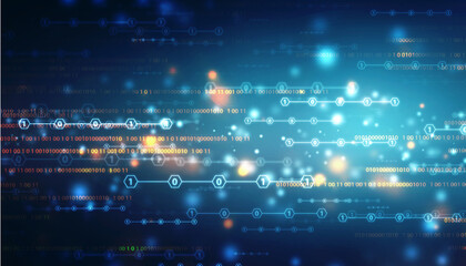 Fototapeta premium Binary Code Background, Digital Abstract technology background, Big data digital code, Data Communication and Transfer background, Futuristic information technology concept