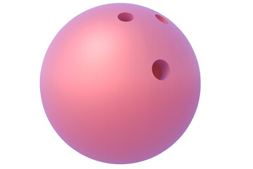 Red bowling ball isolated on white background. Active sport. Hobby and leisure. Competition and championship. 3d rendering