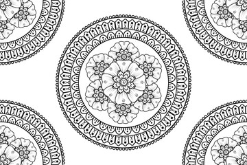 Circular pattern in the form of mandala. henna tatoo mandala. mehndi style. decorative pattern in oriental style. coloring book page.