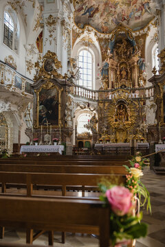 Interior of Andechs abbey church.