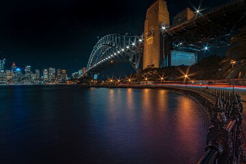Sydney bridge at night