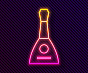 Glowing neon line Musical instrument balalaika icon isolated on black background. Vector.