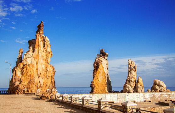 Rocks on the seashore of Tabarca, Tunisia