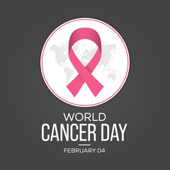 Vector illustration on the theme of World Cancer Day is an international day marked on February 4 to raise awareness of cancer and to encourage its prevention, detection, and treatment.
