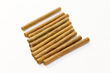 Natural cigarillo isolated on the white background