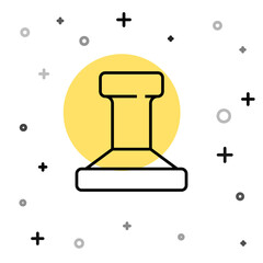 Black line Stamp icon isolated on white background. Random dynamic shapes. Vector.