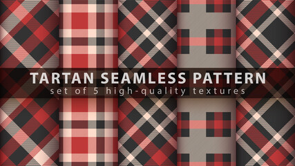 Set classic tartan seamless pattern.