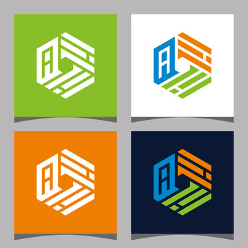 Creative initial letter AII logo design concept