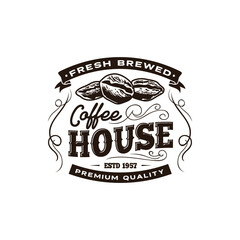 Coffee shop retro logo template