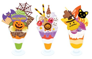 ハロウィンのパフェのセット
