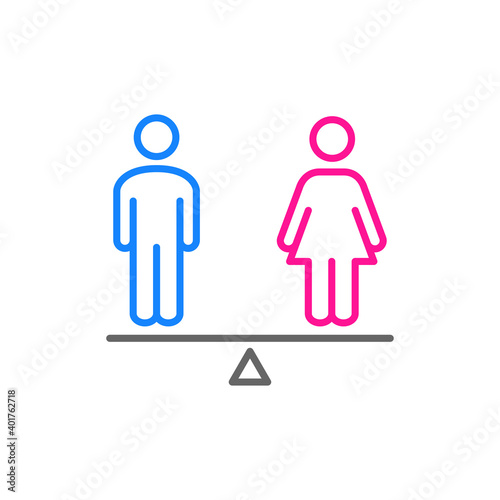 Igualdad De Género Logotipo Hombre Y Mujer En Balanza Con Lineas En Azul Y  Rosa Balance Canvas Print | Balan-teracreonte