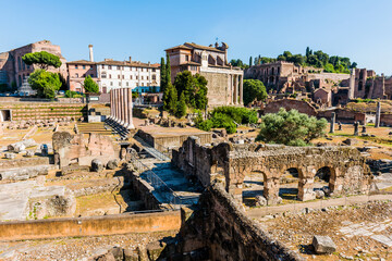 The ancient Roman Forum in Rome, Italy.