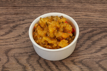 Relish sauce with cucumbers and mustard