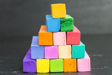 pile of multicolored pastel chalks