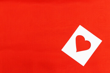 Templates for greeting card white heart on a red background, with a copy of the space for your text. Valentine's day, love