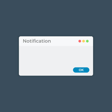 The Notification pop up. Isolated Vector Illustration