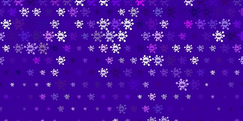 Light Purple, Pink vector pattern with coronavirus elements.