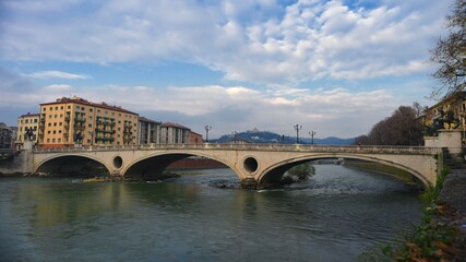 Naklejka premium Verona, Italy, Bridge Victory, River Adige