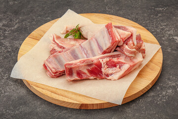 Raw lamb ribs for cooking