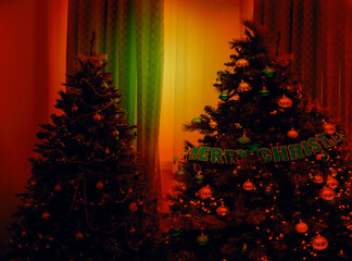 christmas tree with lights, christmas tree