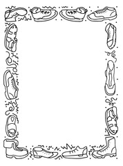 Shoe frame in doodle style for posters, cards, notebooks