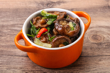 Marinated shiitake mushrooms with herbs