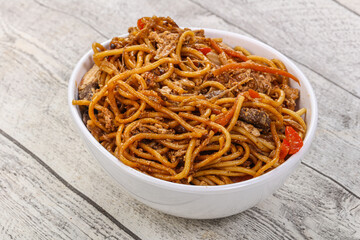 Wok with pork and vegetables