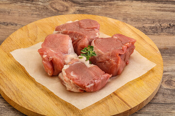 Raw pork tenderloin for cooking