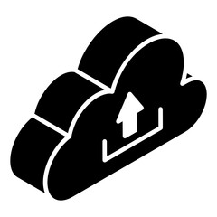 
Cloud share glyph isometric icon, online sharing 
