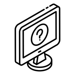 
Queries glyph isometric icon, online questioning 
