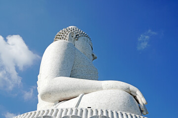 Phuket's white Big Buddha is one of the most important and revered landmarks on the island at Phuket Thailand © kittinit