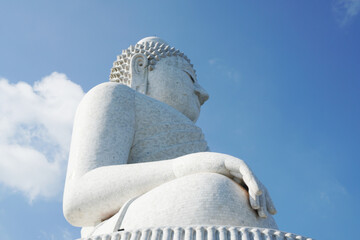 Phuket's white Big Buddha is one of the most important and revered landmarks on the island at Phuket Thailand © kittinit