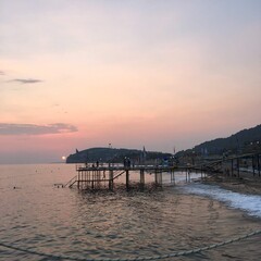 Obraz premium sunset at the pier