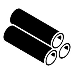 
Stack of metal rods in glyph isometric icon
