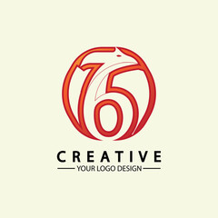 Obraz premium logo design number 76 image vector illustration
