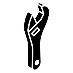 
A repairing spanner, glyph isometric icon
