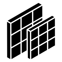 
Chequered tiles in glyph isometric design
