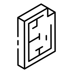 
A blueprint plan, glyph isometric icon
