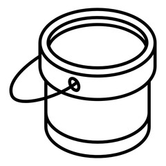 
Paint bucket icon in glyph isometric design
